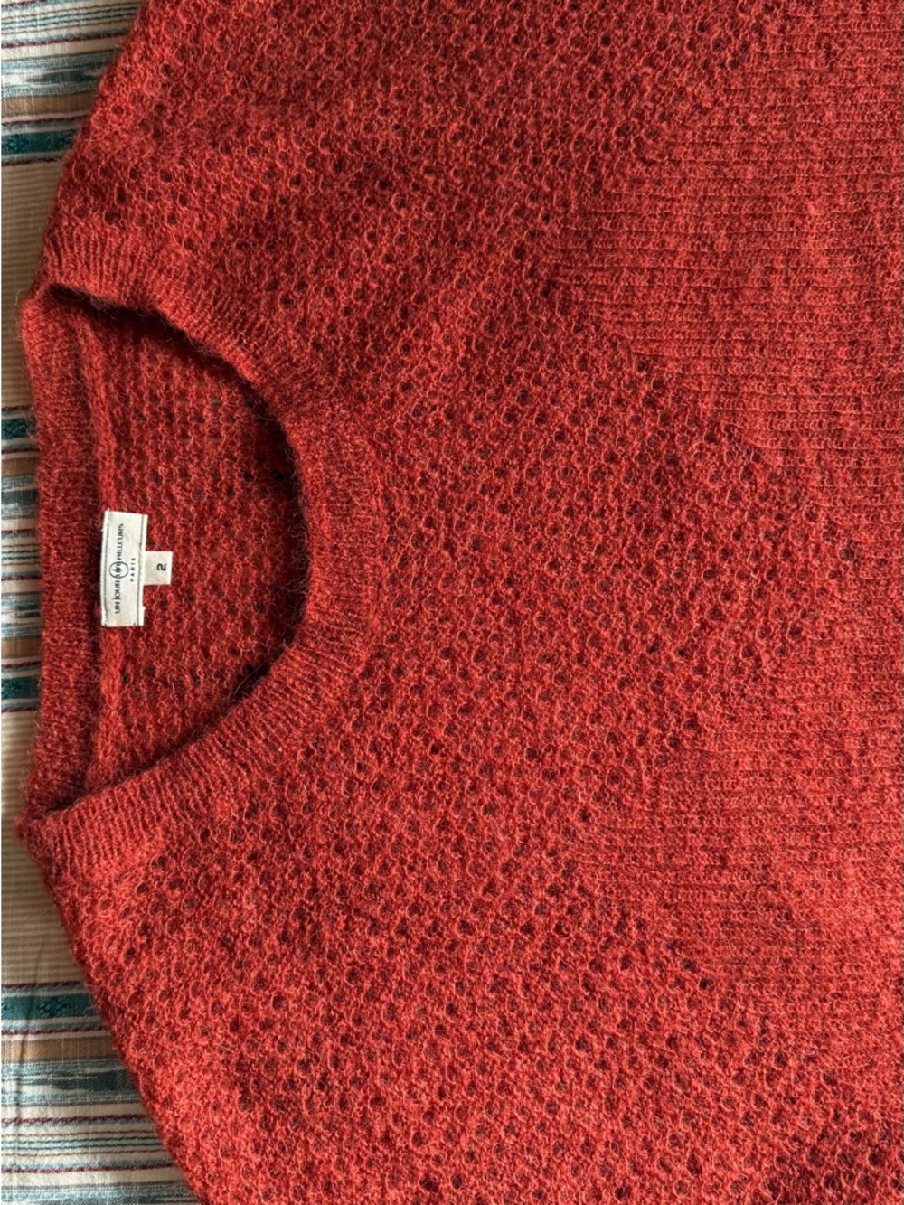 Cozy Women's Crewneck Sweater in Burnt Orange - Picture 3 of 7